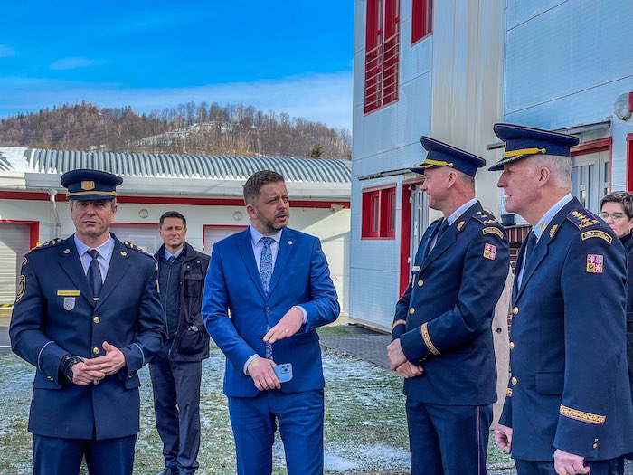 Ministr vnitra Vít Rakušan na hasičské stanici Jeseník