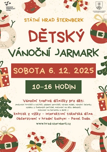 Plakát dětský vánoční jarmark a hrad Šternberk 